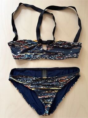 Zero + Maria Cornejo Navy Multicolor Printed Bikini